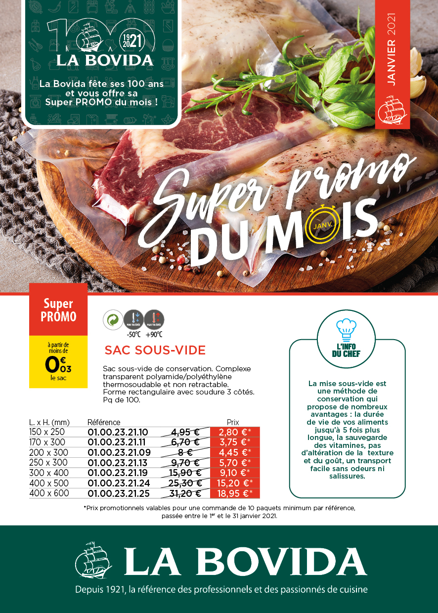 Super promo du mois 100e anniversaire sacs sous vide